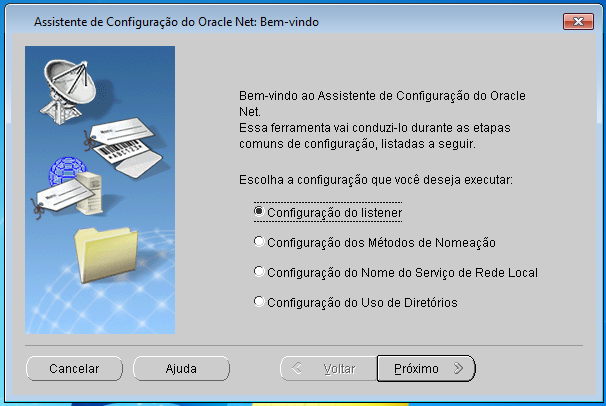 Assistente de Configuração de Rede do Oracle