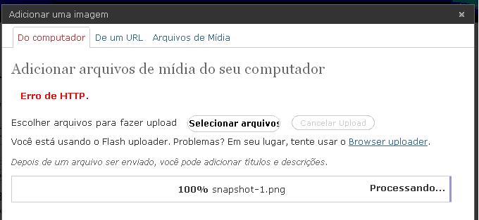 Erro de Upload no Flash Upload